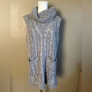 Astr Heather Gray Cowl Neck Sleeveless Sweater Tunic